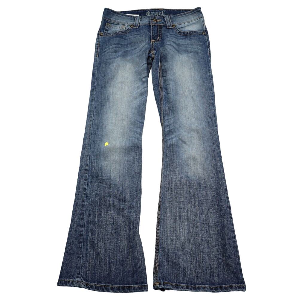 Cruel Pants Womens 5R Blue Low Rise 5 Pocket Design Flare Leg Casual Jeans